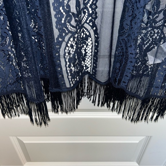 New, G.I.L.I Lace Fringe Open Front Duster - Picture 5 of 8
